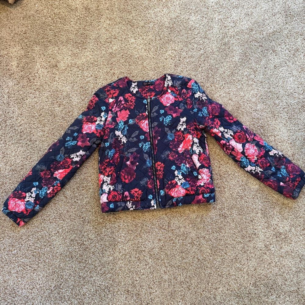 Floral Quilted Bomber Jacket
